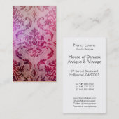 Diamant-Damast, Schatten und Nebel, Himbeere u. Visitenkarte (Vorne/Hinten)