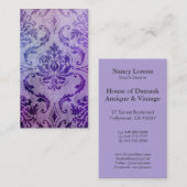 Diamant Damast, SCHATTEN und NEBEL in Lila Visitenkarte (Vorne/Hinten)