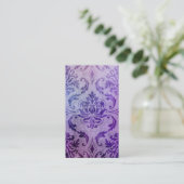 Diamant Damast, SCHATTEN und NEBEL in Lila Visitenkarte (Stehend Vorderseite)