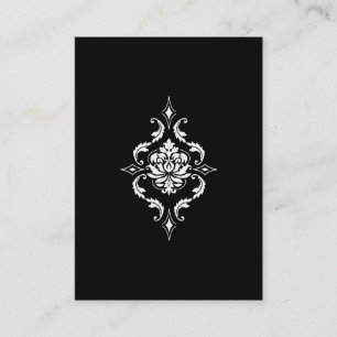 Diamant-Damast, weiß auf Schwarzem Visitenkarte