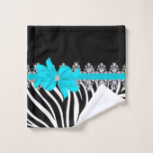 Diamant Delilah Zebra (aquamarin) Badhandtuch Set (Waschlappen)