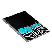 Diamant Delilah Zebra (aquamarin) Notizblock (Rechte Seite)