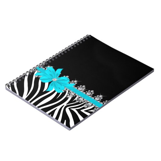 Diamant Delilah Zebra (aquamarin) Notizblock (Linke Seite)