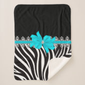 Diamant Delilah Zebra (aquamarin) Sherpadecke (Vorderseite)