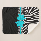 Diamant Delilah Zebra (aquamarin) Sherpadecke (Vorderseite (Horizontal))