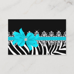 Diamant Delilah Zebra (aquamarin) Visitenkarte