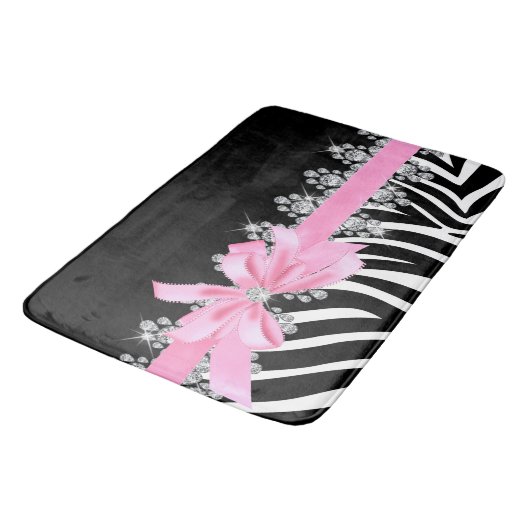 Diamant Delilah Zebra (Rosa) Badematte (Schrägansicht)
