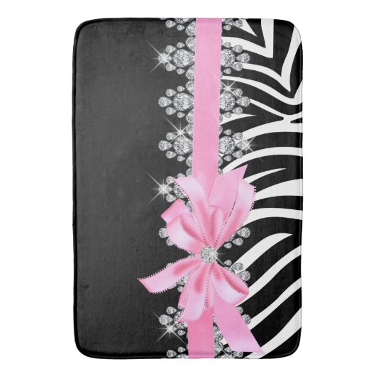 Diamant Delilah Zebra (Rosa) Badematte (Vorderseite Vertikal)