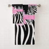 Diamant Delilah Zebra (Rosa) Badhandtuch Set (Insitu)