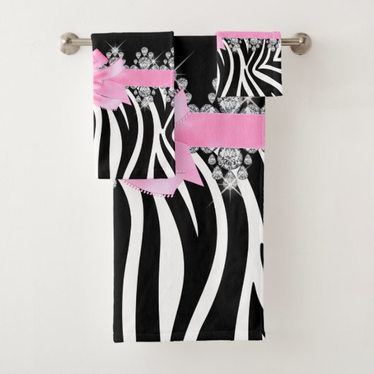 Diamant Delilah Zebra (Rosa) Badhandtuch Set (Insitu)