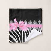 Diamant Delilah Zebra (Rosa) Badhandtuch Set (Waschlappen)