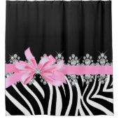 Diamant Delilah Zebra (Rosa) Duschvorhang (Vorderseite)