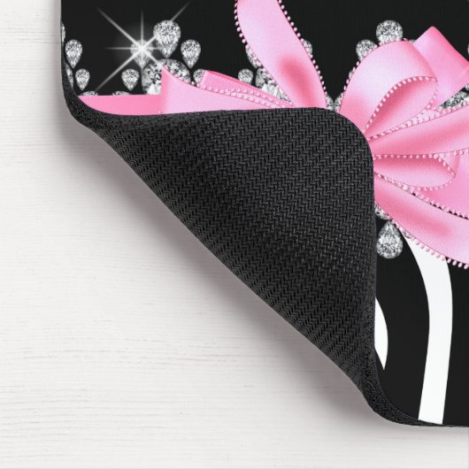 Diamant Delilah Zebra (Rosa) Mousepad (Ecke)