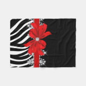 Diamant Delilah Zebra (rot) Fleecedecke (Vorderseite (Horizontal))
