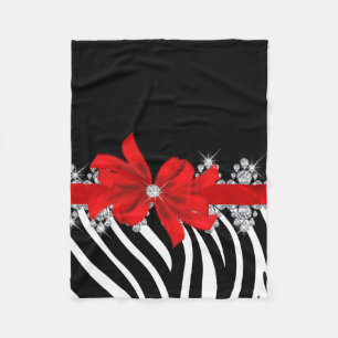 Diamant Delilah Zebra (rot) Fleecedecke