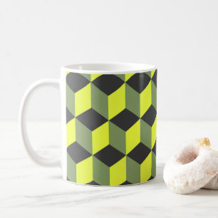 Diamant, der Muster im gelben schwarzen Grau Kaffeetasse