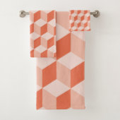 Diamant, der Muster in der Koralle wiederholt Badhandtuch Set (Insitu)