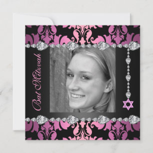 Diamant-Design-Foto-Bat-Mizwa-Geburtstagseinladung Einladung