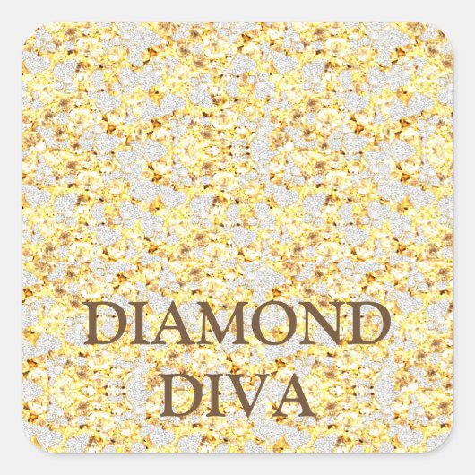 DIAMANT-DIVA   QUADRATISCHER AUFKLEBER (Vorderseite)