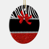Diamant-Diva (roter Glitter) Keramikornament (Rechts)
