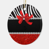 Diamant-Diva (roter Glitter) Keramikornament (Links)