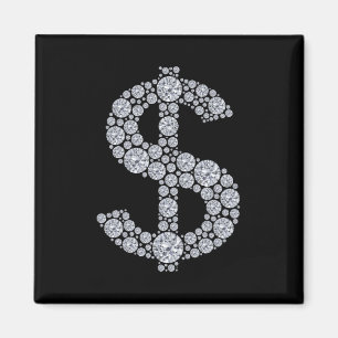 Diamant-Dollar-Zeichen Bling Magnet