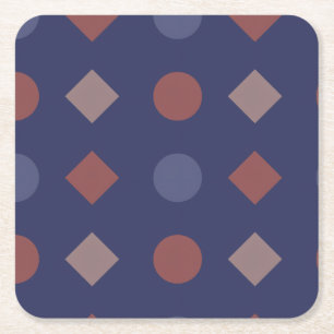 Diamant-Dot Geometrisches Muster - Marine, Brick Rechteckiger Pappuntersetzer