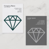 Diamant - Dunkle Moss grün auf Weiß Visitenkarte (Vorne/Hinten)