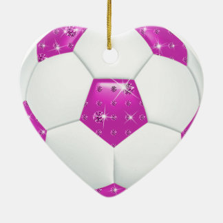 Diamant-Edelstein-Aqua und rosa Fußball Keramikornament