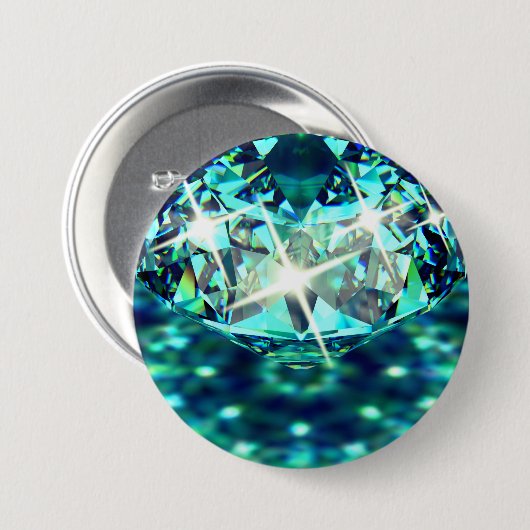Diamant Edelstein funkelnd elegant Button (Vorne & Hinten)