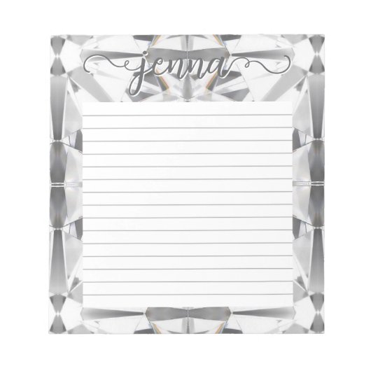 Diamant Edelstein Personalisiert Notizblock (Vorderseite)