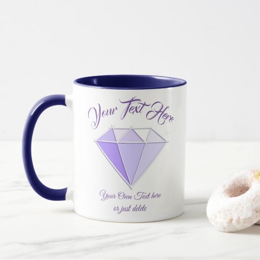 Diamant Edelstein. Schmuck. 60 Hochzeitstag Tasse (Mit Donut)