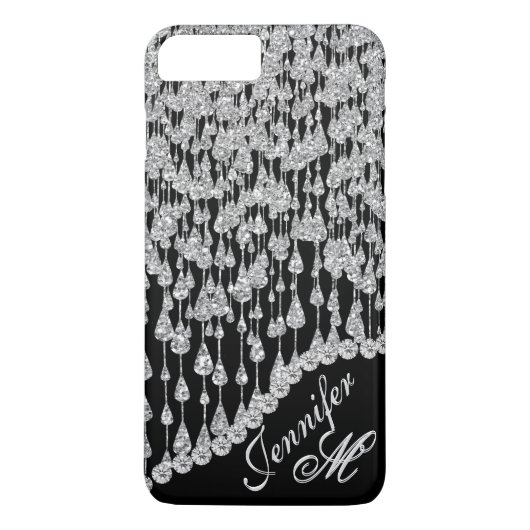 Diamant-Eiszapfen-Monogramm Case-Mate iPhone Hülle (Rückseite)