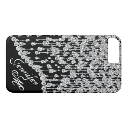 Diamant-Eiszapfen-Monogramm Case-Mate iPhone Hülle (Rückseite (Horizontal))