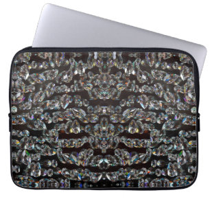 Diamant-eleganter silberschwarzer Kristall Laptopschutzhülle
