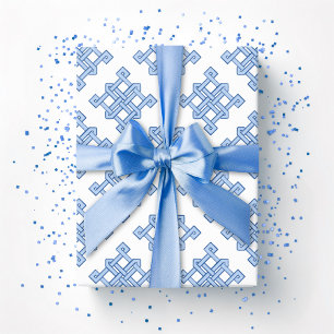 Diamant Endlosknoten Farbton in Blau Geschenkpapier