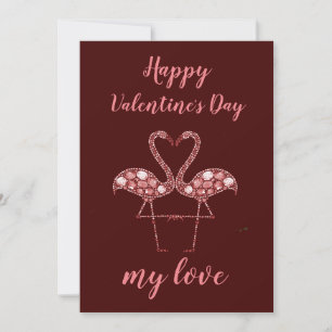 Diamant Flamingo Frohe Valentinstag-Karte Feiertagskarte
