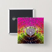 Diamant-Fraktal Button (Vorne & Hinten)