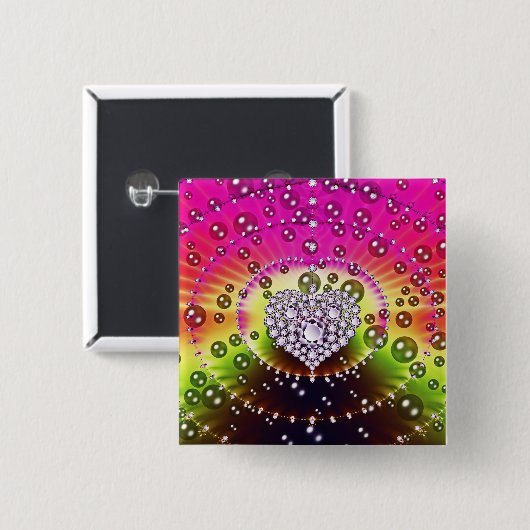 Diamant-Fraktal Button (Vorne & Hinten)