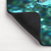 Diamant funkelnd Edelstein aquamarin schwarz Mousepad (Ecke)