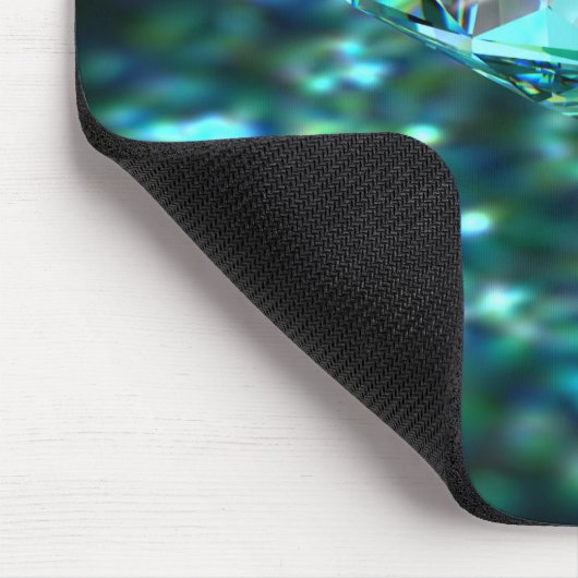 Diamant funkelnd Edelstein aquamarin schwarz Mousepad (Ecke)