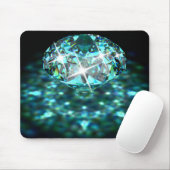 Diamant funkelnd Edelstein aquamarin schwarz Mousepad (Mit Mouse)