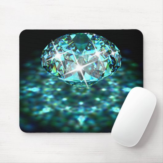 Diamant funkelnd Edelstein aquamarin schwarz Mousepad (Mit Mouse)