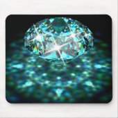 Diamant funkelnd Edelstein aquamarin schwarz Mousepad (Vorne)