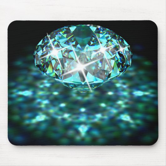 Diamant funkelnd Edelstein aquamarin schwarz Mousepad (Vorne)
