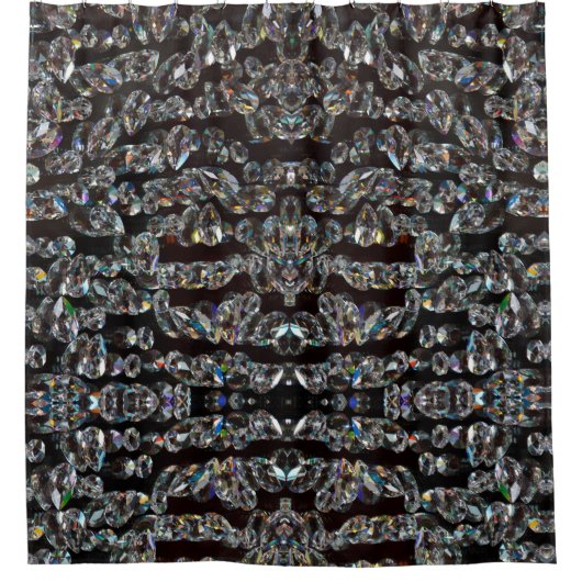 Diamant funkelnd Muster elegant silber und schwarz Duschvorhang (Vorderseite)