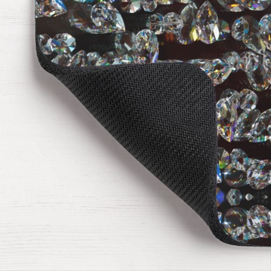 Diamant funkelnd Muster elegant silberschwarz Mousepad (Ecke)