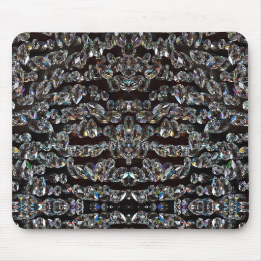 Diamant funkelnd Muster elegant silberschwarz Mousepad (Vorne)