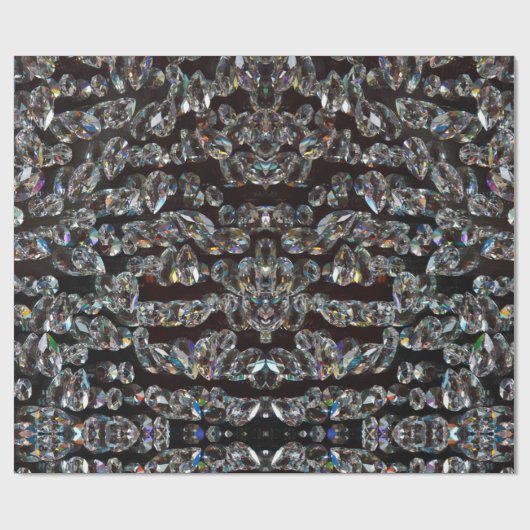 Diamant-funkelnd Muster, silber und schwarz Geschenkpapier (Flach)