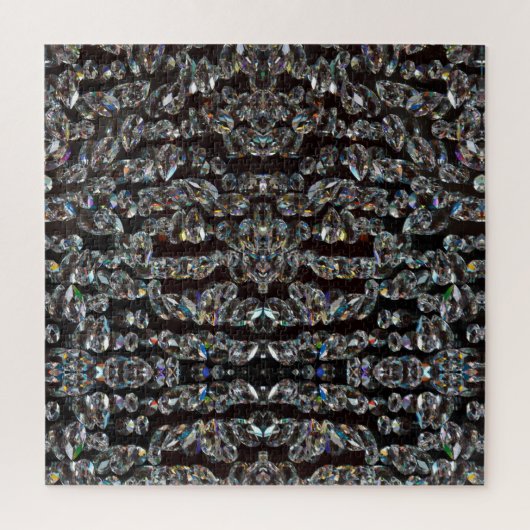 Diamant-funkelnd Muster, silber und schwarz Puzzle (Vertikal)